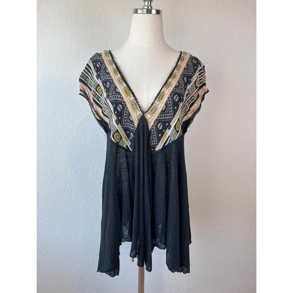 Free People We Are Golden Tunic Top Boho size Medium